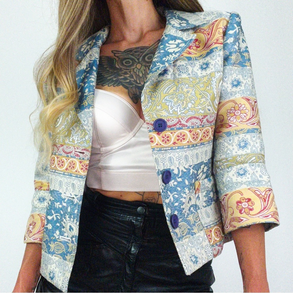 Vintage Brocade Patchwork Jacket | Size 6P